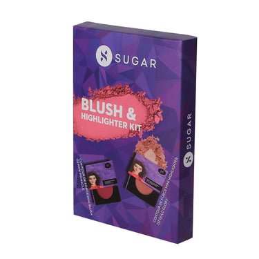 SUGAR Cosmetics Contour De Force Mini Blush - 02 Pink Pinnacle (Deep Rose)+Sugar Cosmetics Contour De Force Mini Highlighter - 02 Gold Glory (Golden Bronze), Multicolor, 8 g (Pack of 2)